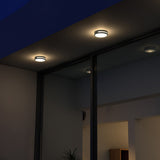Ray Modern Round Metal/ Outdoor Waterproof Wall Lamp, Black