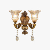 Ramiq Vintage Flor Metal/Glass Wall lamp, Gold