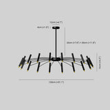 Arisha Modern Blown Linear Metal Multi-heads Chandelier