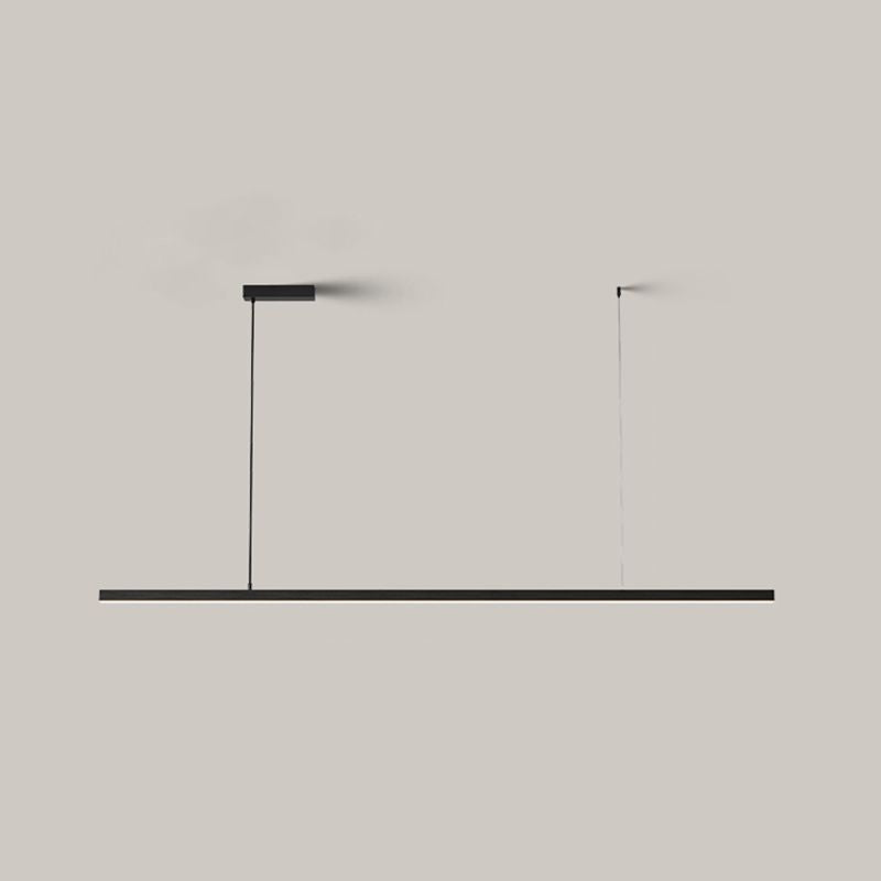 Arisha Minimalist Linear Metal Pendant Light, White/Black