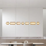 Arisha Modern Nordic Linear Copper/Glass Pendant Light, Brass/Black