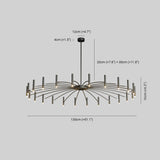 Arisha Modern Blown Linear Metal Multi-heads Chandelier