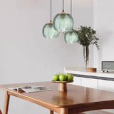 Aira Green Nordic Artistic Ribbed Glass Pendant Light