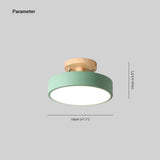 Orya Round LED Flush Mount Ceiling Light Modern Wood Colorful