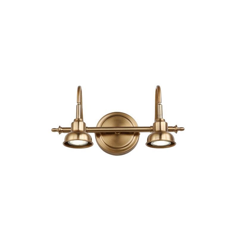 Tiffany Vintage Round Arc Vanity Wall Lamp, Gold, Bedroom