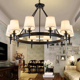 Silva vintage Ring Metal/Fabric Chandelier, Black/Copper