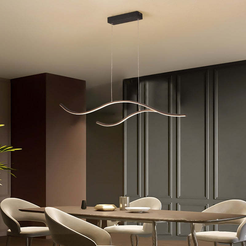 Arisha Modern Wave Pendant Light, 2 Colour