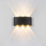 Tronix Modern Rectangular Metal Outdoor Wall Lamp, Black/White, Water-wave