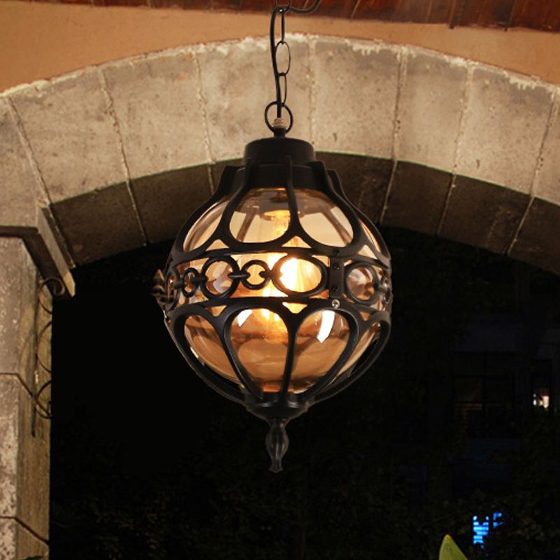 Silva Loft Sphere Vintage Farmhouse Rustic Pendant Light Black/Bronze Dining Room