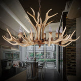 Silva Retro Deer Antlers Candle light Horn Resin Chandelier