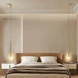 Auri Linear Metal Pendant Light Bedside, Black & Gold