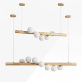 Valentina Glass Bubble Pendant Light Wood/Walnut