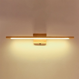 Muto Nature Wood Linear Mirror Front Vanity Wall Lamp