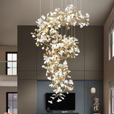 Olivia Modern Gold Staircase Chandelier, Metal & Ceramic