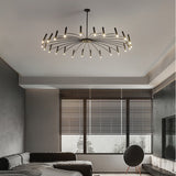 Arisha Modern Blown Linear Metal Multi-heads Chandelier