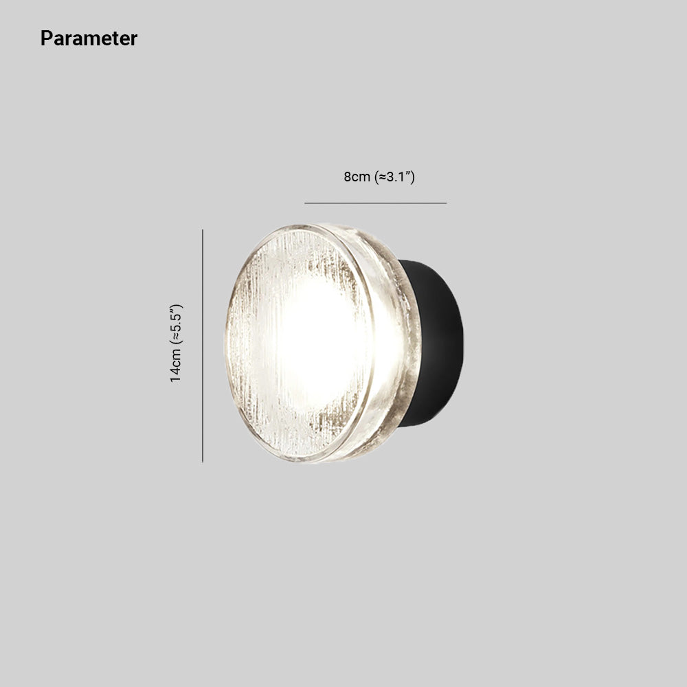 Ray Modern Mini Bubble Metal/Glass Outdoor Wall Lamp, Transparent