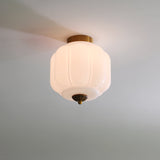 Elyra Green Glass Ceiling Lamp