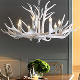 Silva Retro Deer Antlers Candle light Horn Resin Chandelier