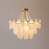 Kristy Elegant Pearl/Glass/Metal Chandelier, White