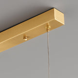 Arisha Modern Nordic Linear Copper/Glass Pendant Light, Brass/Black