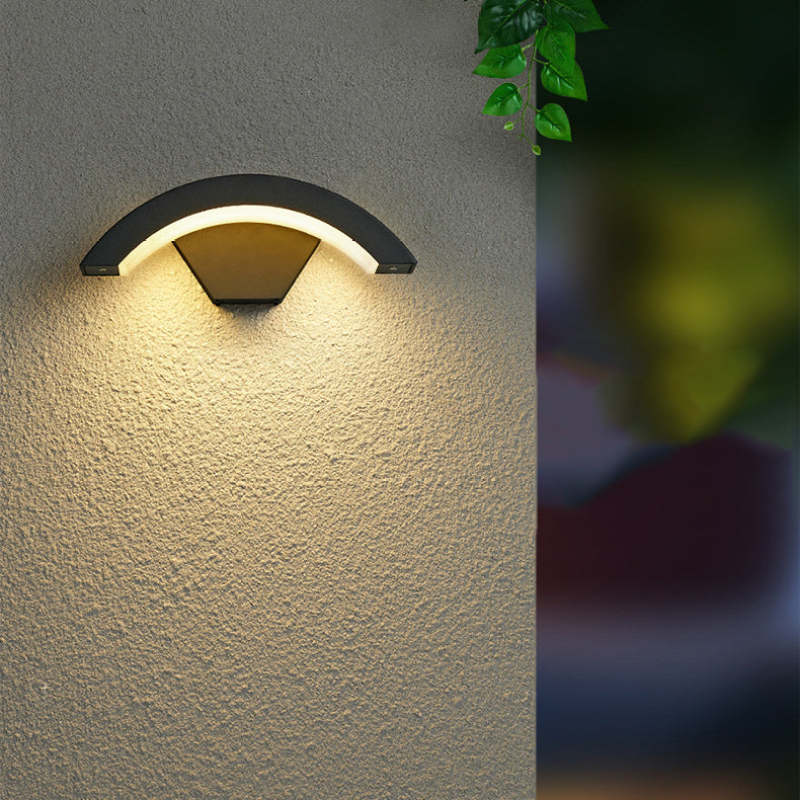 Elvon Nordic Arc Waterproof LED Outdoor Wall Lamp, Black