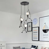 Miro Retro Modern Iron Man Pendant Light, Black