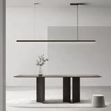 Arisha Minimalist Linear Metal Pendant Light, White/Black