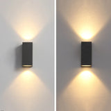 Tavon Minimalist Metal Square Outdoor Wall Lamp, Black