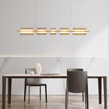 Arisha Modern Nordic Linear Copper/Glass Pendant Light, Brass/Black