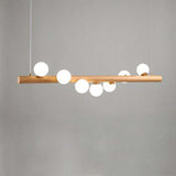 Valentina Glass Bubble Pendant Light Wood/Walnut