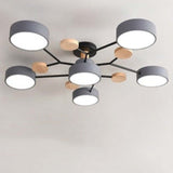 Arisha Ceiling Light, Wood Round for Living Room