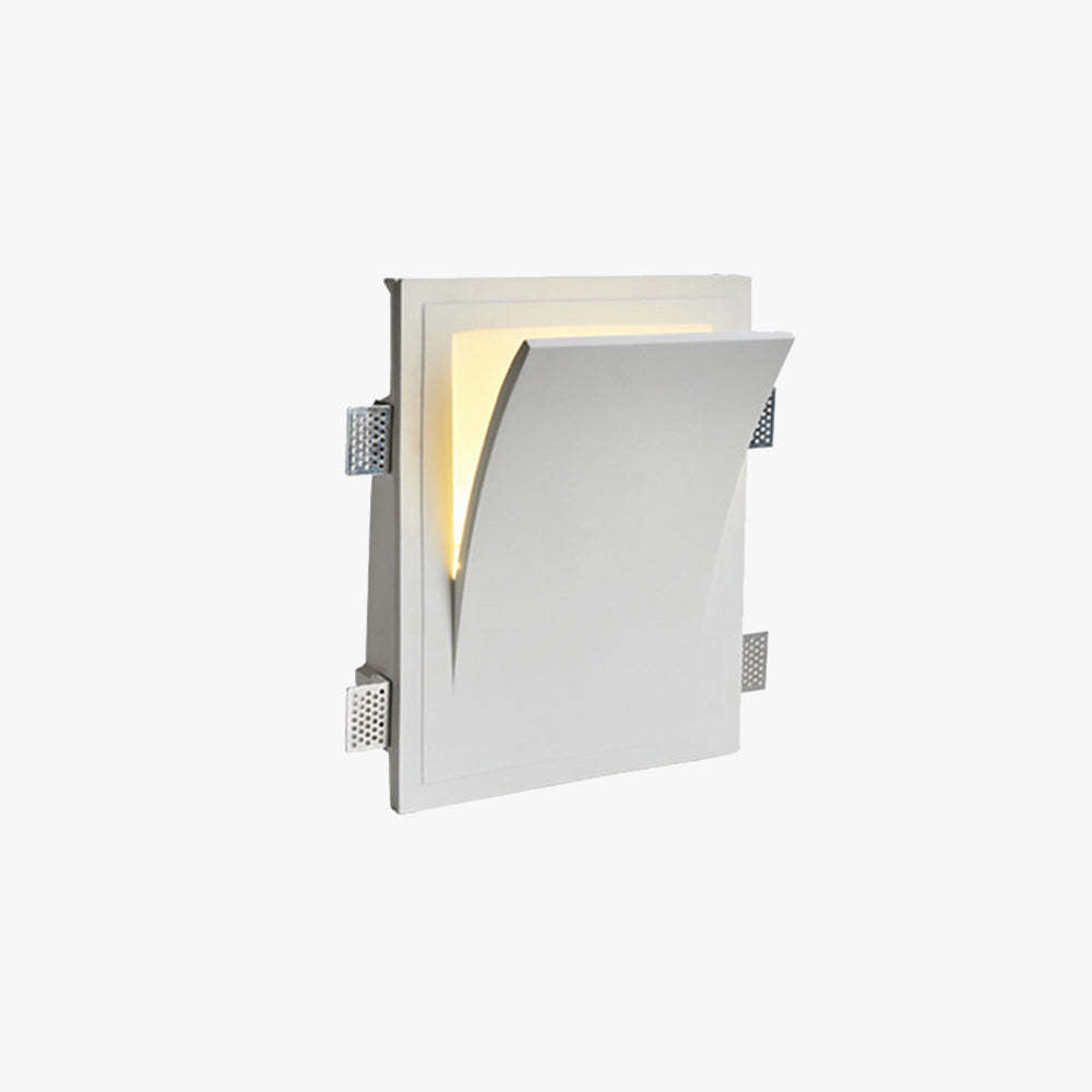 Aria Modern Recessed Metal/Plaster LED Wall Lamp, White