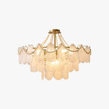 Kristy Elegant Pearl/Glass/Metal Chandelier, White