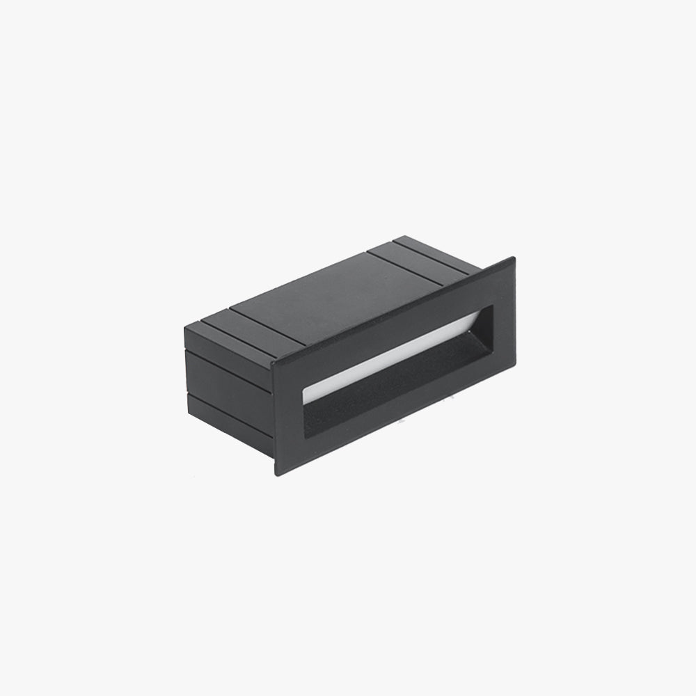 Ray Modern Metal Rectangular Outdoor Deck/Step Light, Black
