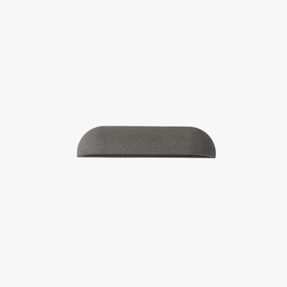 Ray Modern Minimalist Semi-elliptical Metal/Stone Outdoor Wall Lamp, Black/White