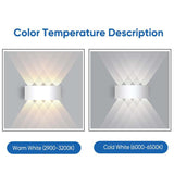 Tronix Modern Rectangular Metal Outdoor Wall Lamp, Black/White, Water-wave