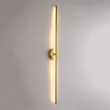 Fauro Modern Linear Metal&Silica Gel Wall Mount Lamps, Gold