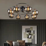 Valentina Nordic Bubble Glass Ceiling Light, Gray/Amber