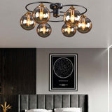 Valentina Nordic Bubble Glass Ceiling Light, Gray/Amber