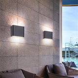 Bastro Modern Rectagulart Waterproof Outdoor Wall Lamp, Black/White