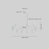 Arisha Modern Blown Linear Metal Multi-heads Chandelier