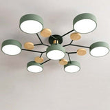 Arisha Ceiling Light, Wood Round for Living Room