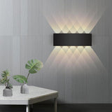 Tronix Modern Rectangular Metal Outdoor Wall Lamp, Black/White, Water-wave