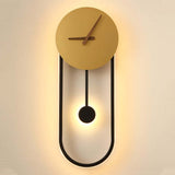 Arisha Nordic Clock Wall Lamp, Gold & Black