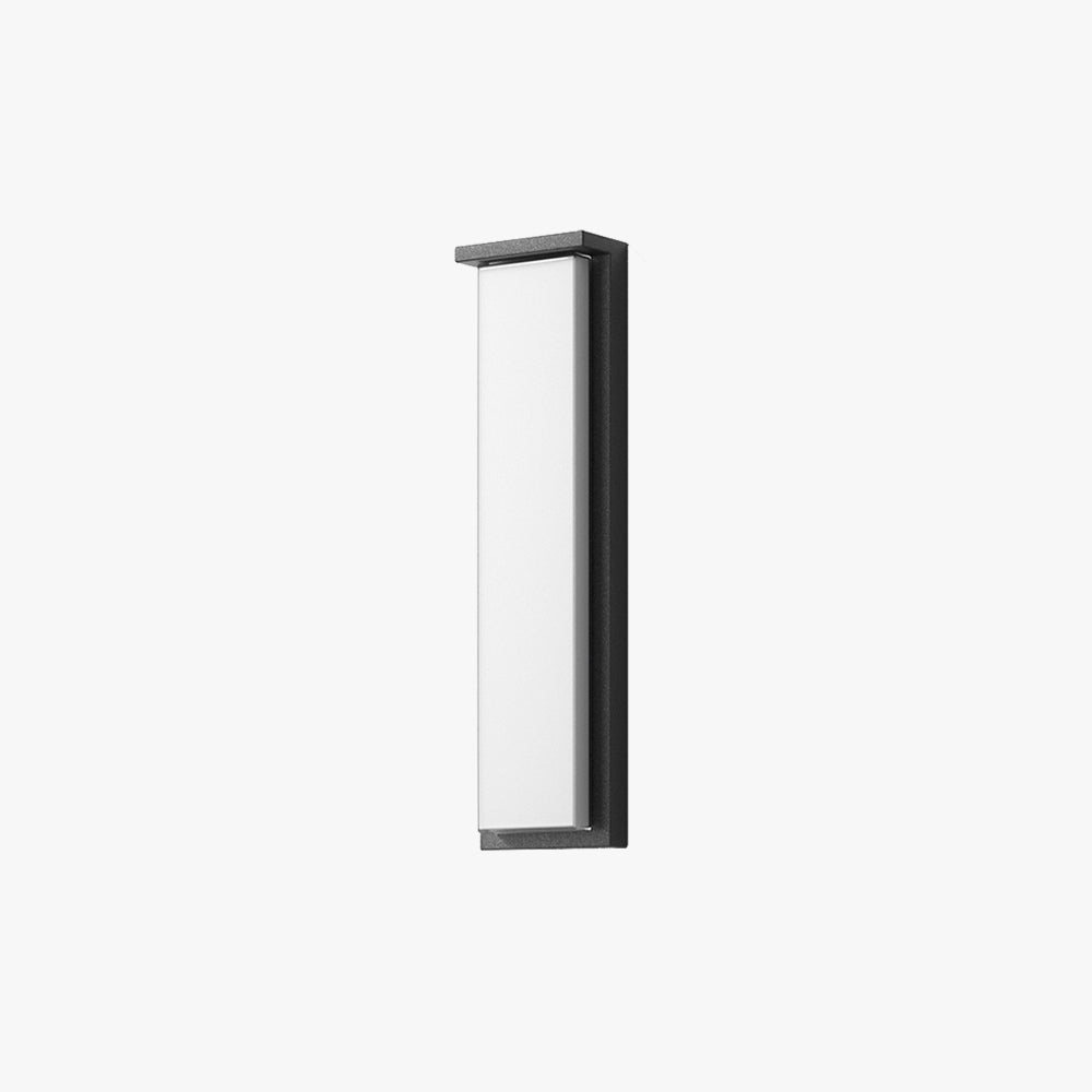 Ray Modern Minimalist Rectangular Metal Outdoor Wall Lamp, Black
