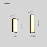 Ray Modern Minimalist Rectangular Metal Outdoor Wall Lamp, Black