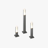 Ray Modern Rectangular Column Solar Outdoor Path Light, Black