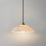 Delin Dome Pendant Light Alabaster &Brass