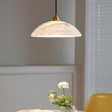 Delin Dome Pendant Light Alabaster &Brass