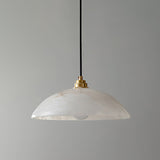 Delin Dome Pendant Light Alabaster &Brass